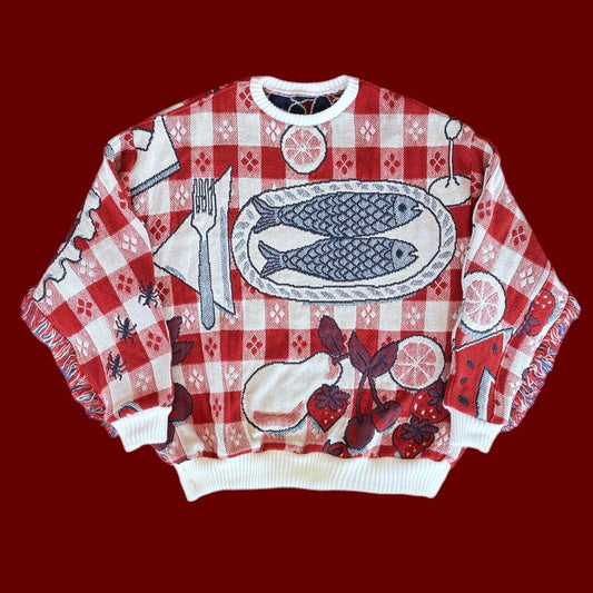 Picnic Tapestry Sweatshirt SIZE L