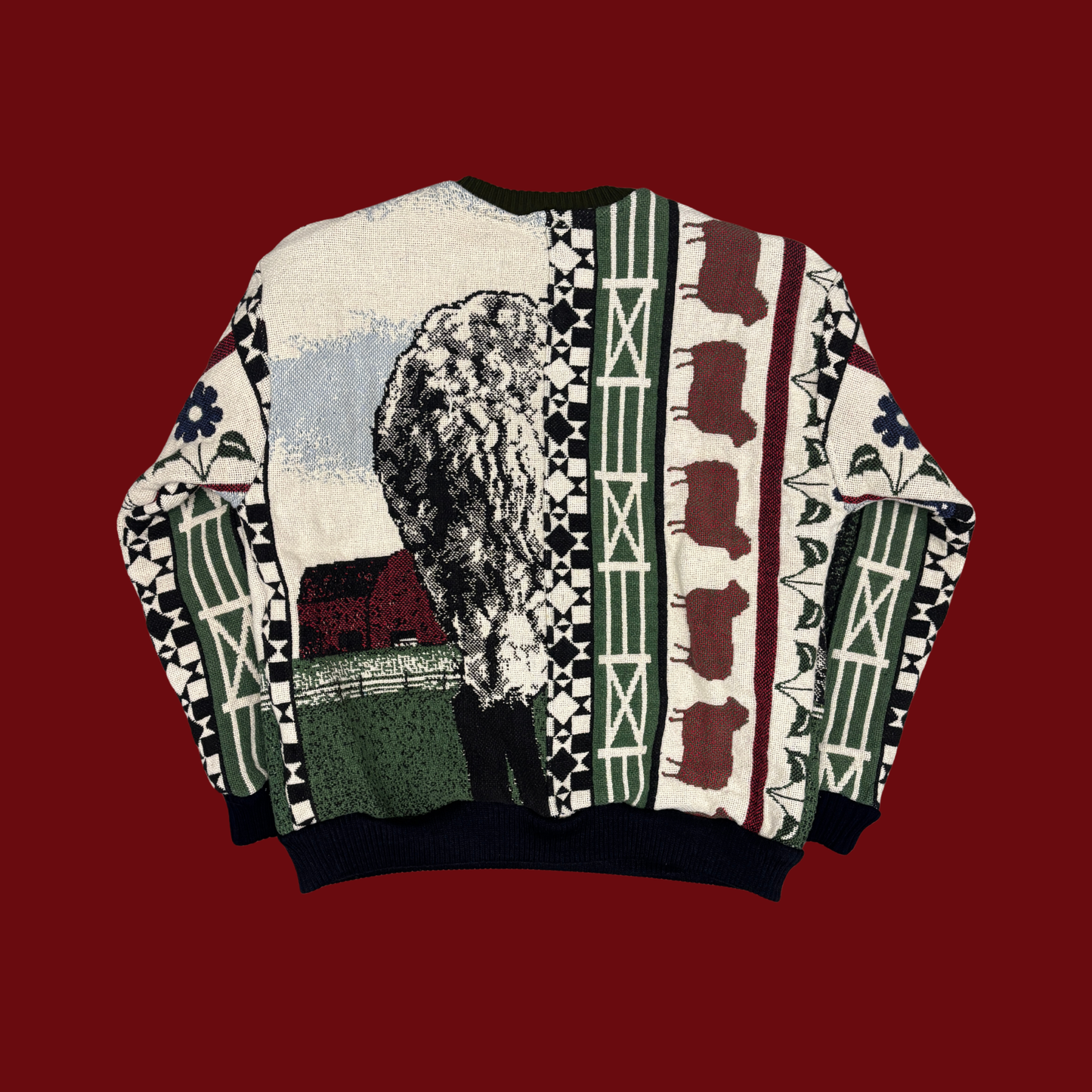 Sheep Tapestry Sweatshirt SIZE L