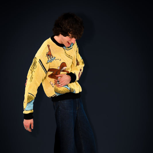 Curious George Tapestry Sweatshirt SIZE L