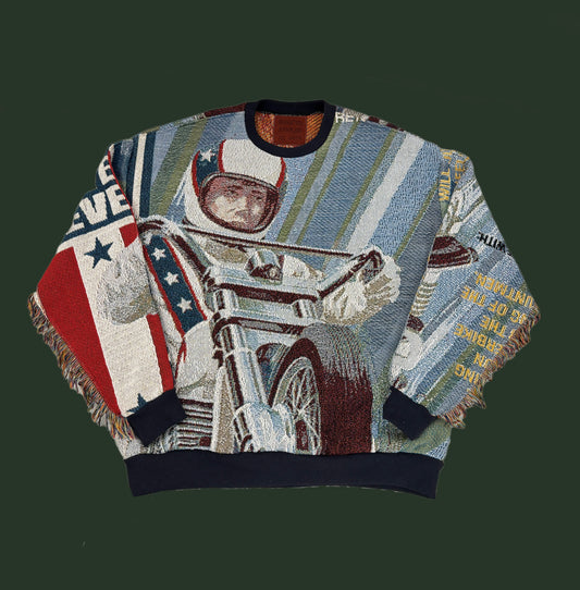 Evel Knievel Tapestry Sweatshirt SIZE L