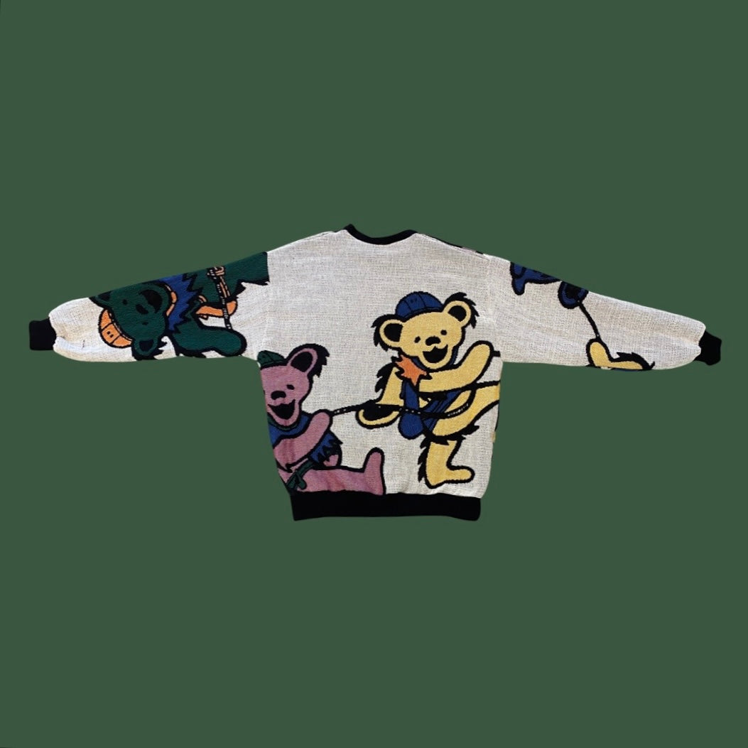Hiking Grateful Dead Bear Tapestry Sweatshirt SIZE L
