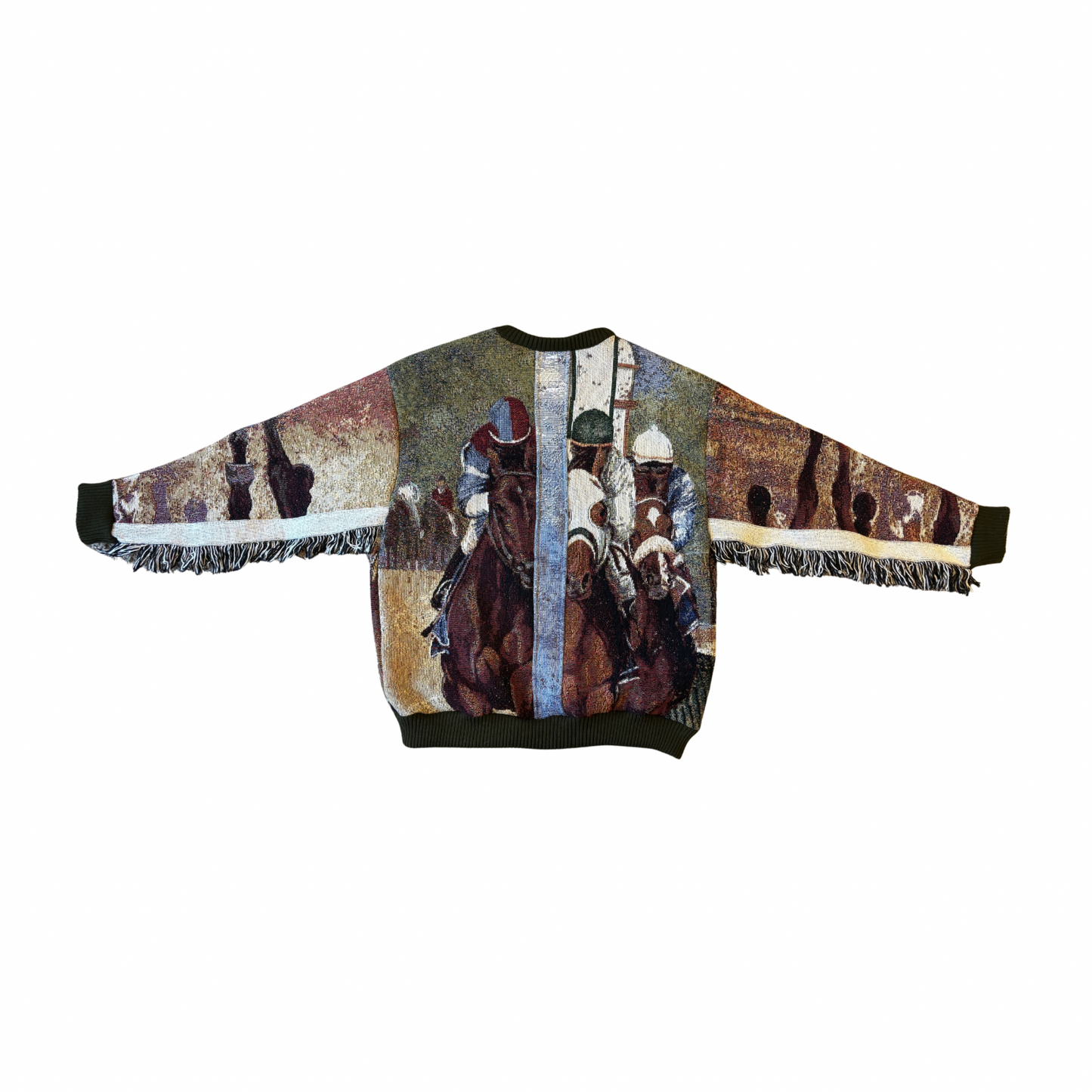 Horse Racing Tapestry Crewneck SIZE M