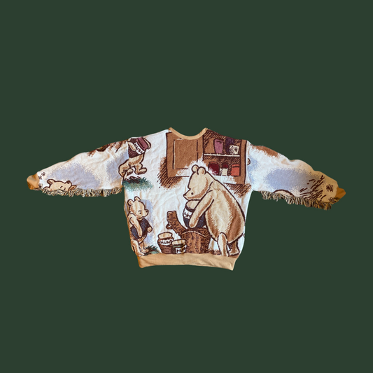 Winnie the Pooh Tapestry Sweatshirt (with fringe) SIZE LARGE
