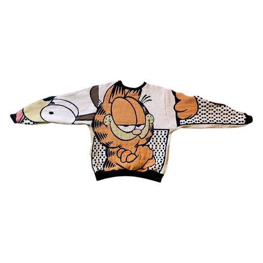 Garfield Tapestry Sweatshirt SIZE LARGE (no fringe)