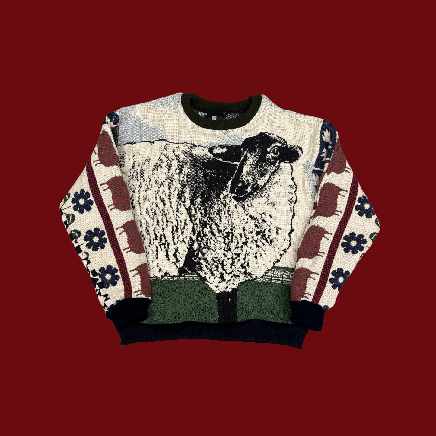 Sheep Tapestry Sweatshirt SIZE L