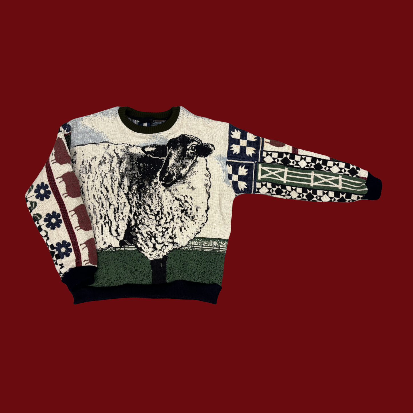 Sheep Tapestry Sweatshirt SIZE L