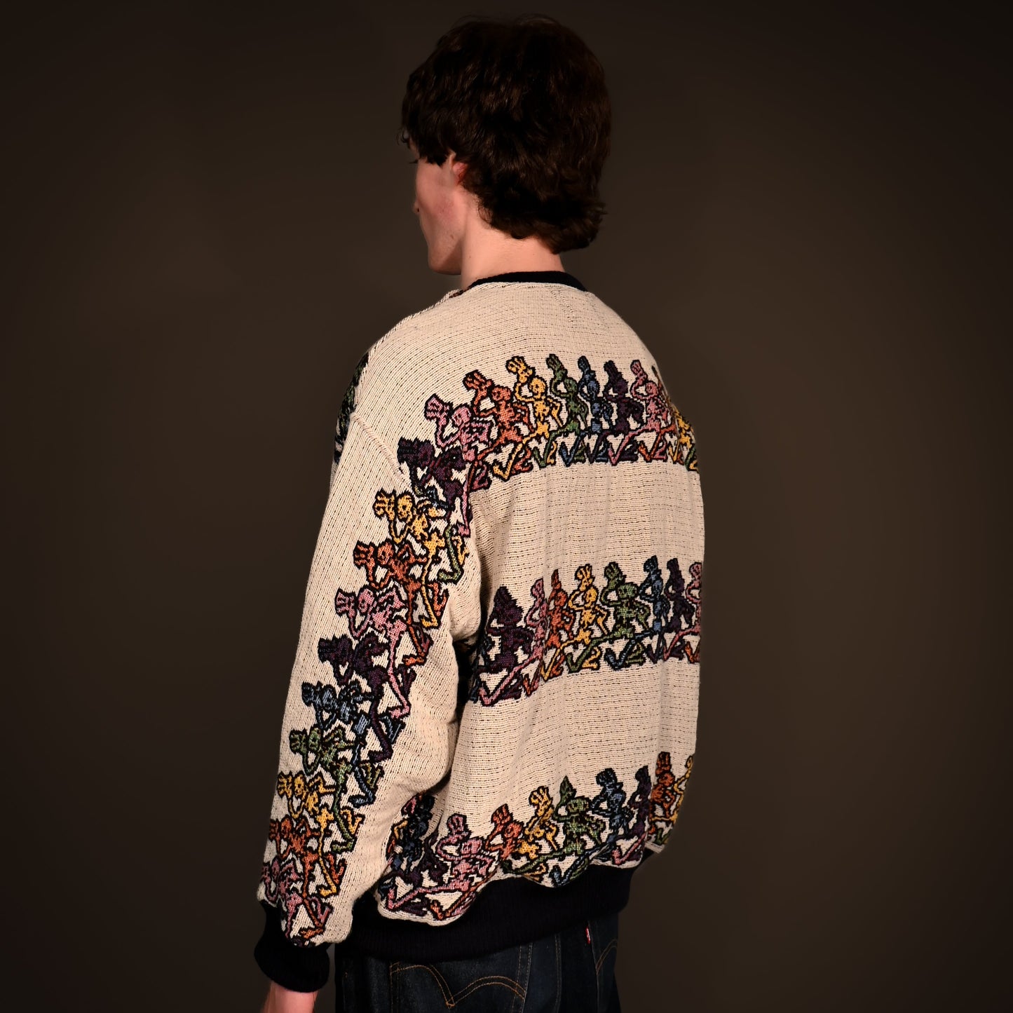 Dancing Skeletons Tapestry Crewneck SIZE L