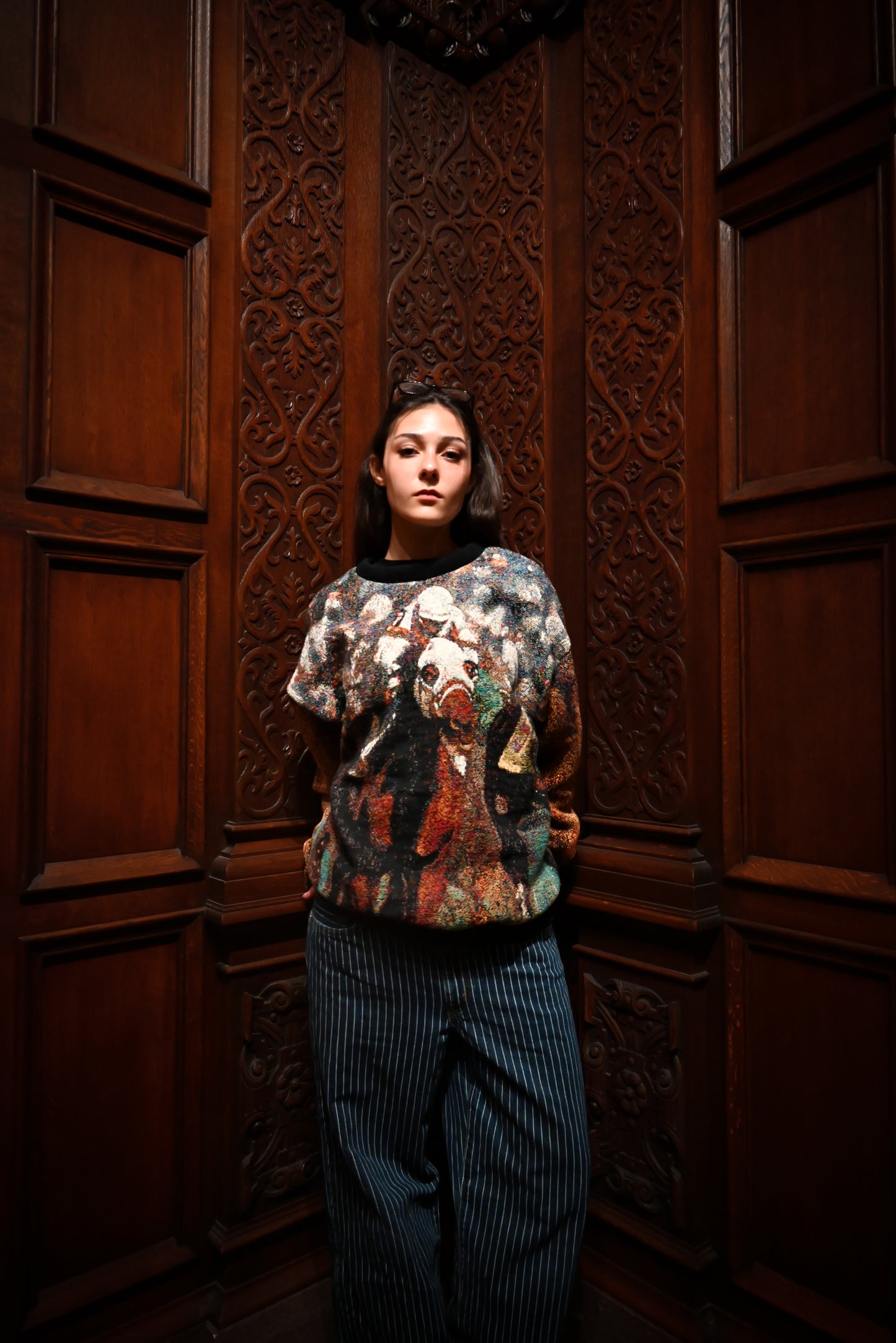 Horse Race Tapestry Crewneck SIZE L