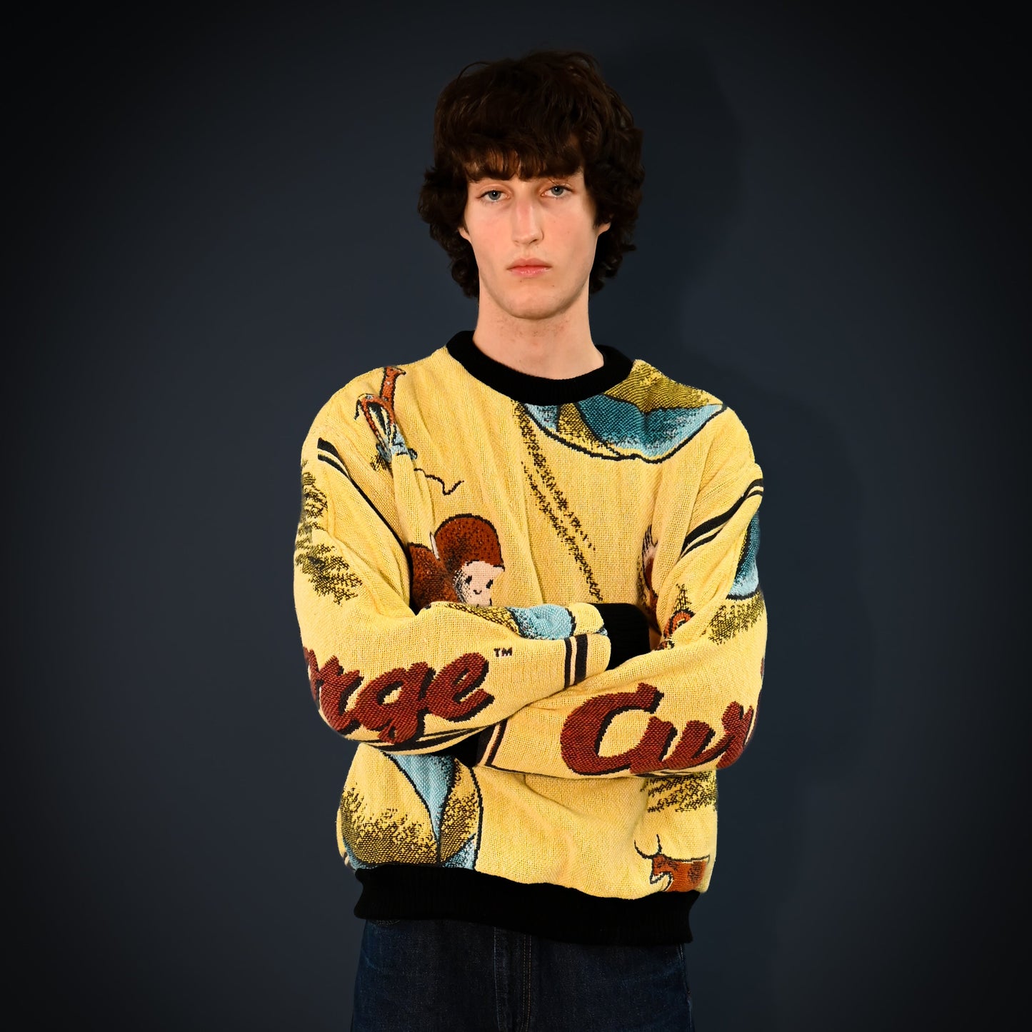 Curious George Tapestry Sweatshirt SIZE L