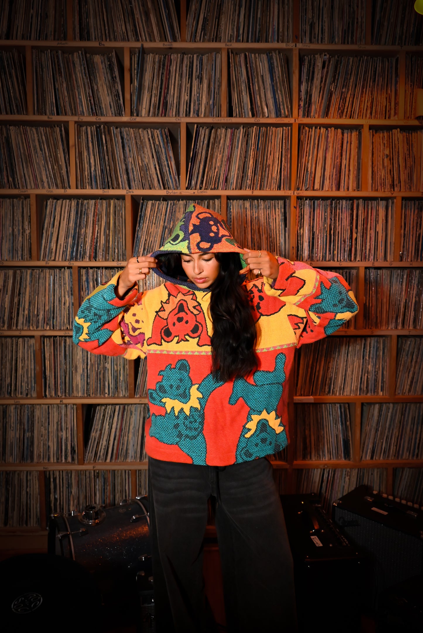 Dancing Bears Tapestry Hoodie SIZE M