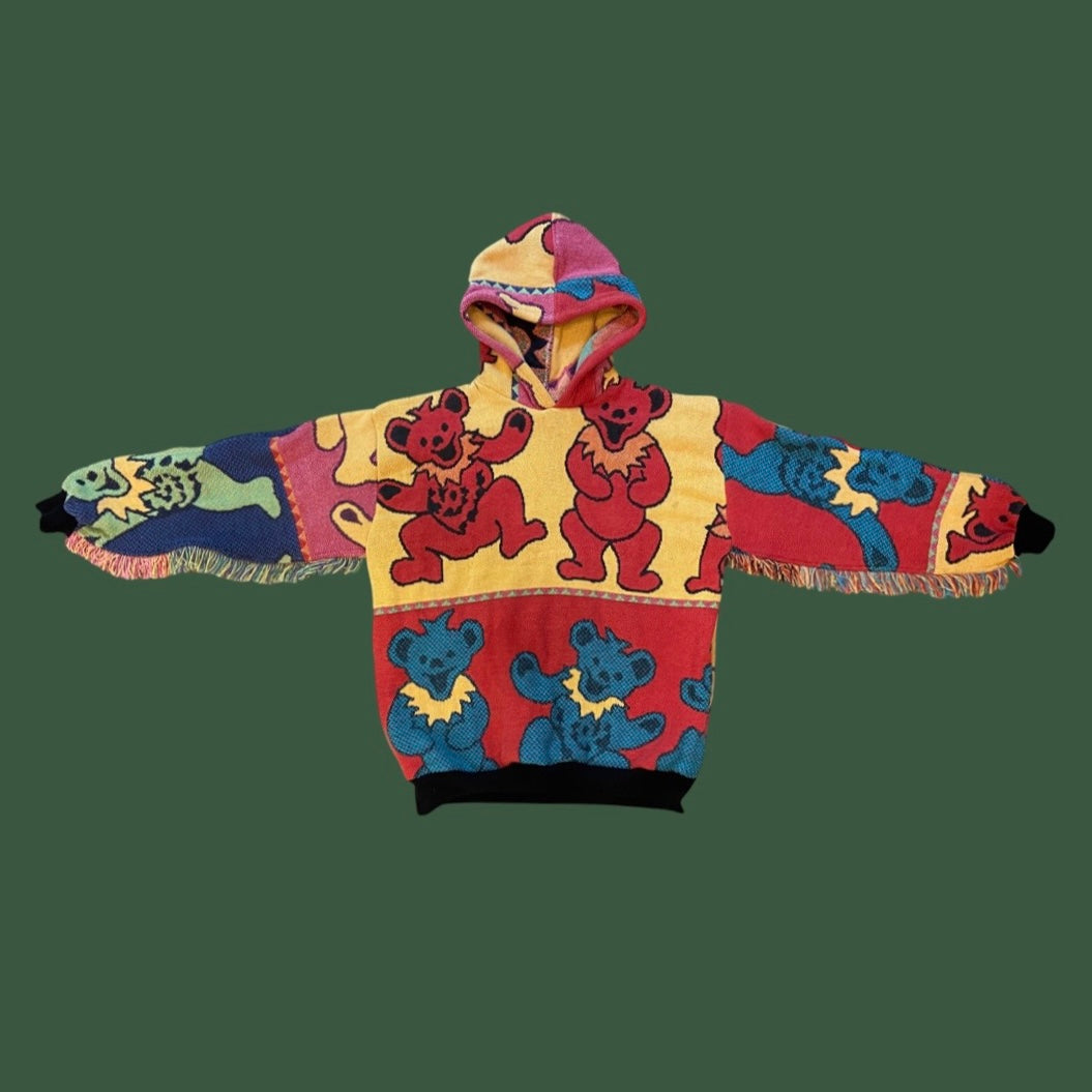 Dancing Bear Tapestry Hoodie SIZE M/L