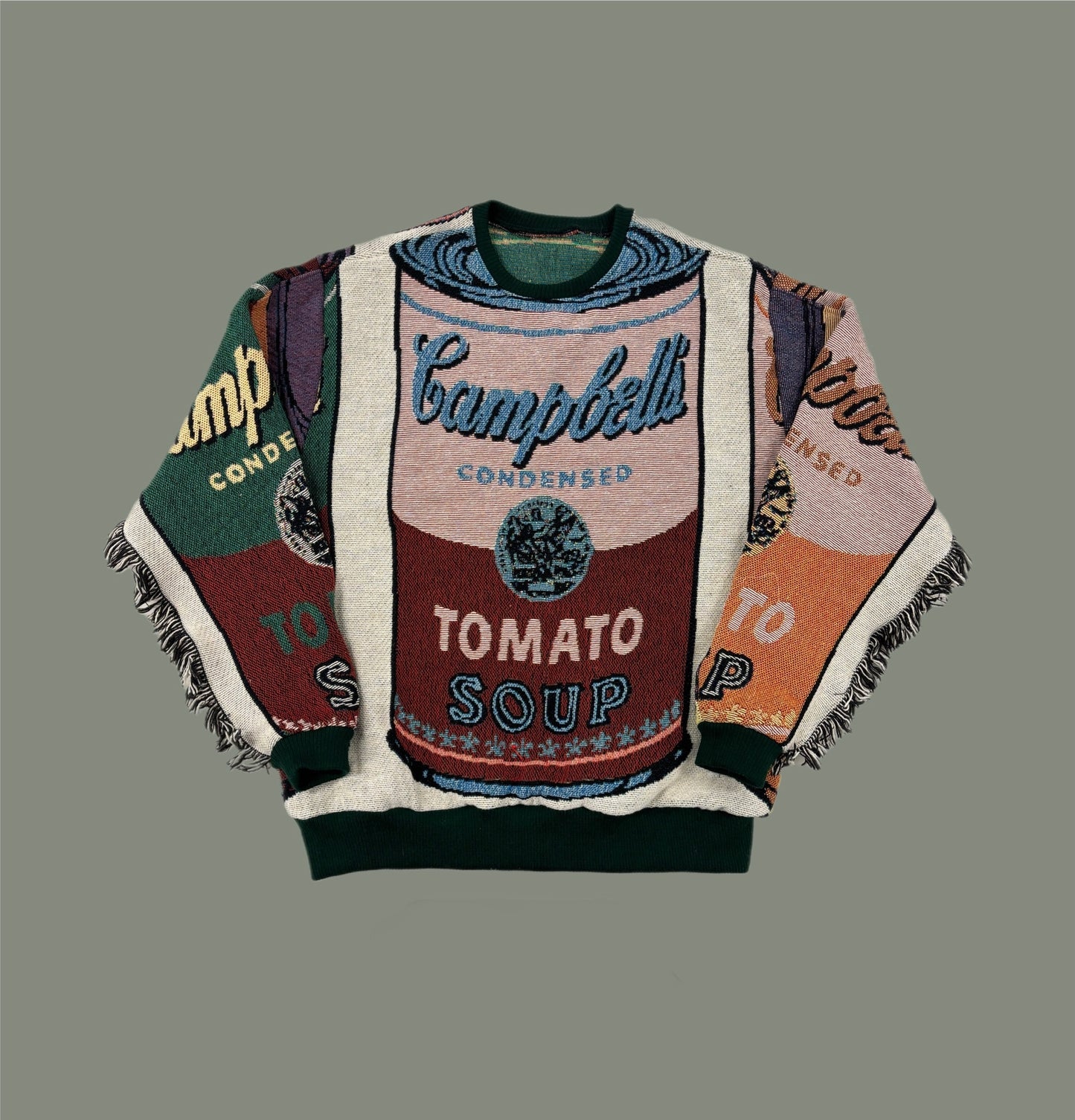 Andy Warhol Campbell's Soup Tapestry Sweatshirt Size L