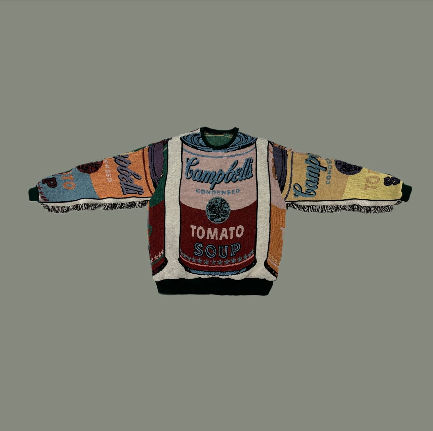 Andy Warhol Campbell's Soup Tapestry Sweatshirt Size L