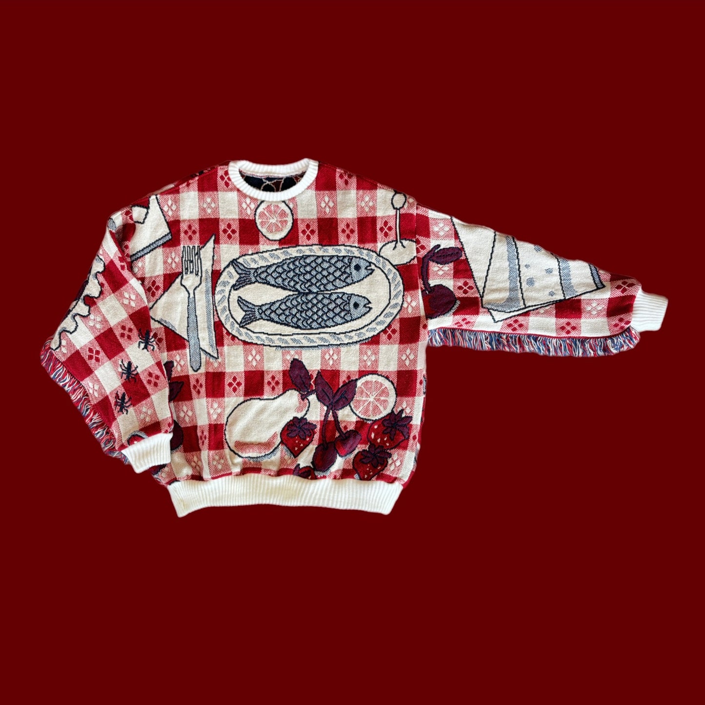 Picnic Tapestry Sweatshirt SIZE L