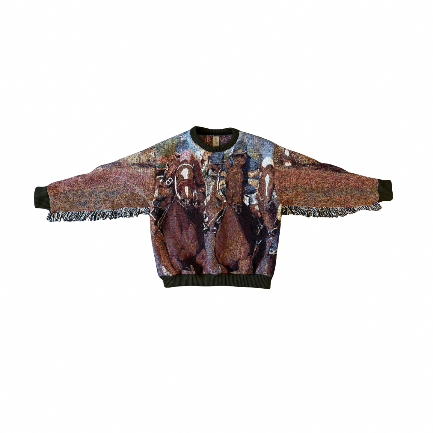 Horse Racing Tapestry Crewneck SIZE M