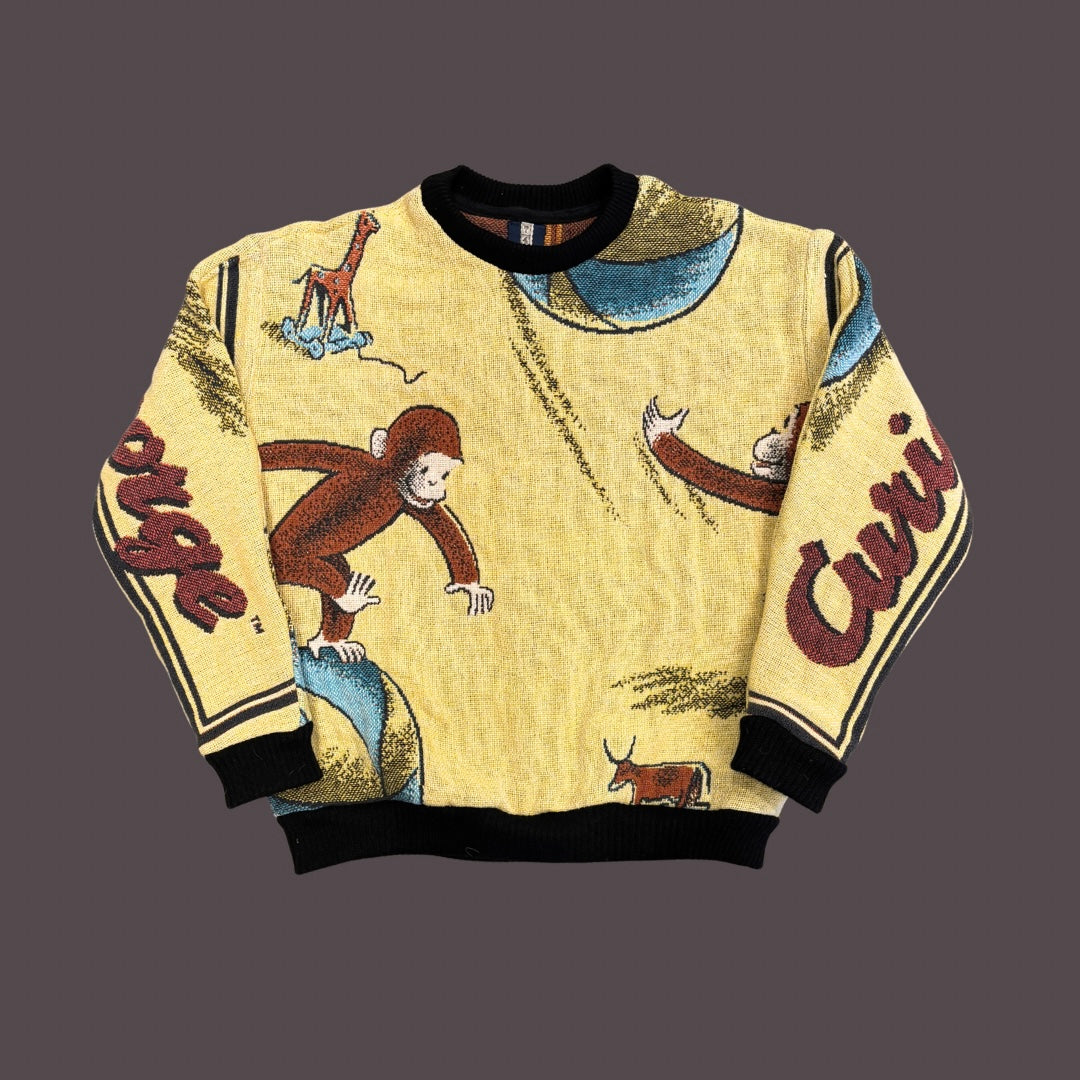 Curious George Tapestry Sweatshirt SIZE L