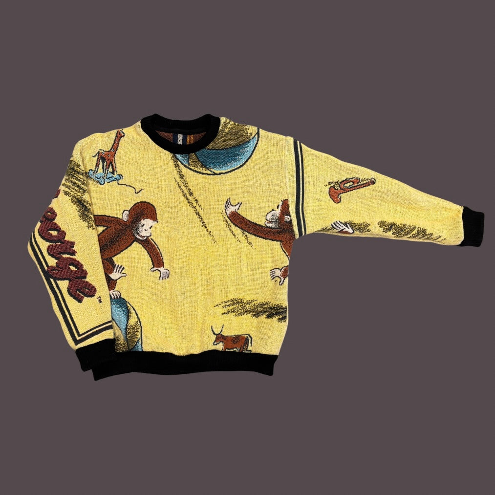 Curious George Tapestry Sweatshirt SIZE L