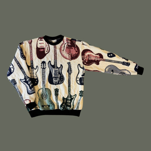 Guitar Tapestry Sweatshirt Size L
