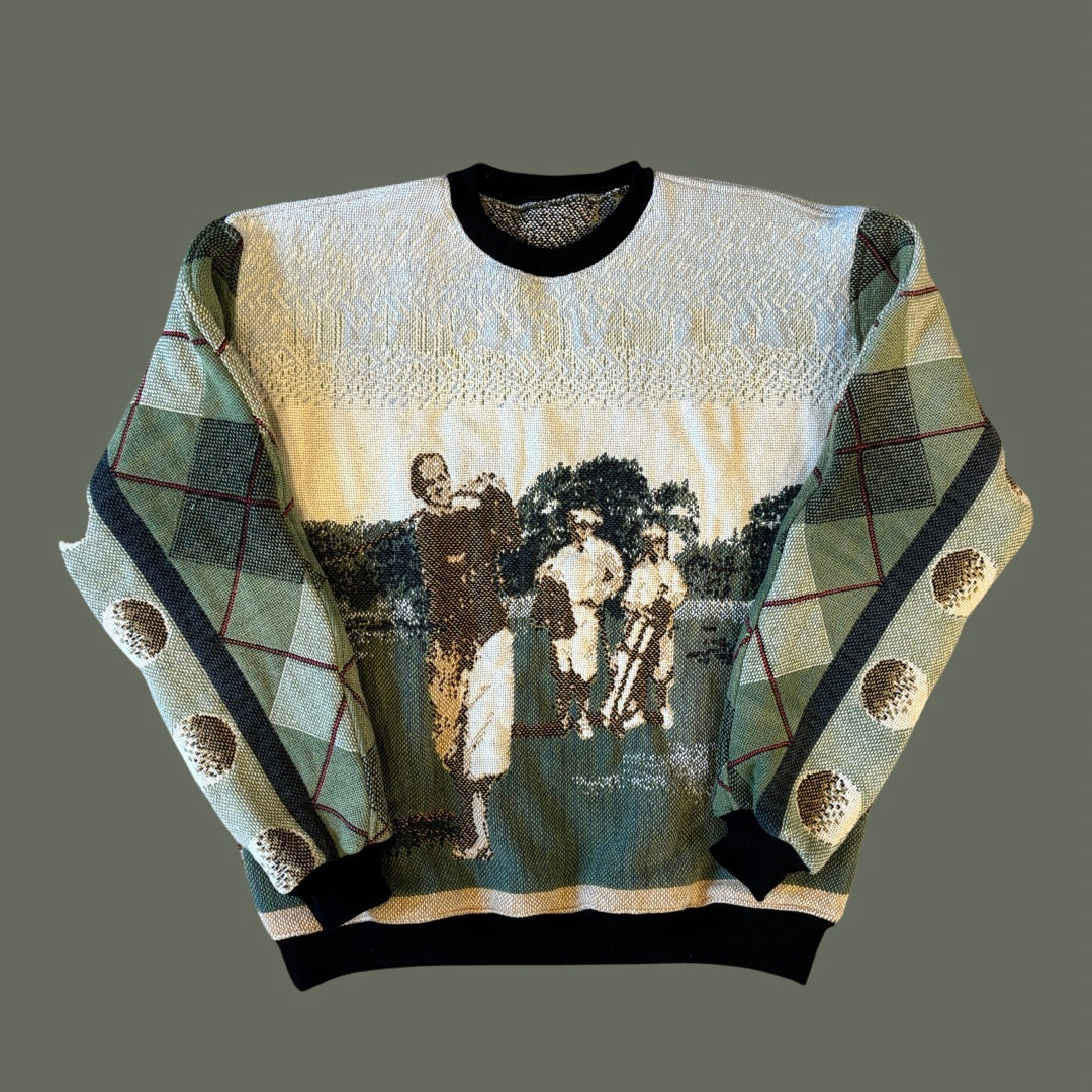 Golfer Tapestry Sweatshirt Size L