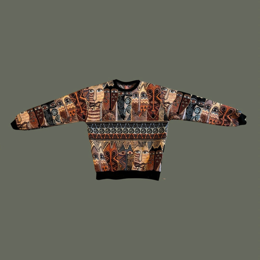 Cats Tapestry Sweatshirt Size M