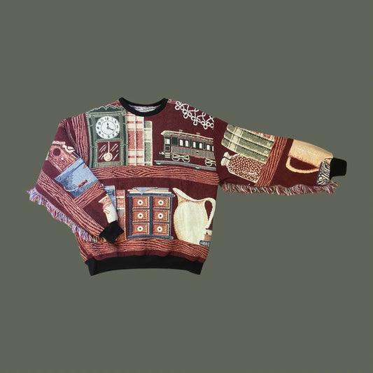 Book Shelf Tapestry Sweatshirt Size M/L
