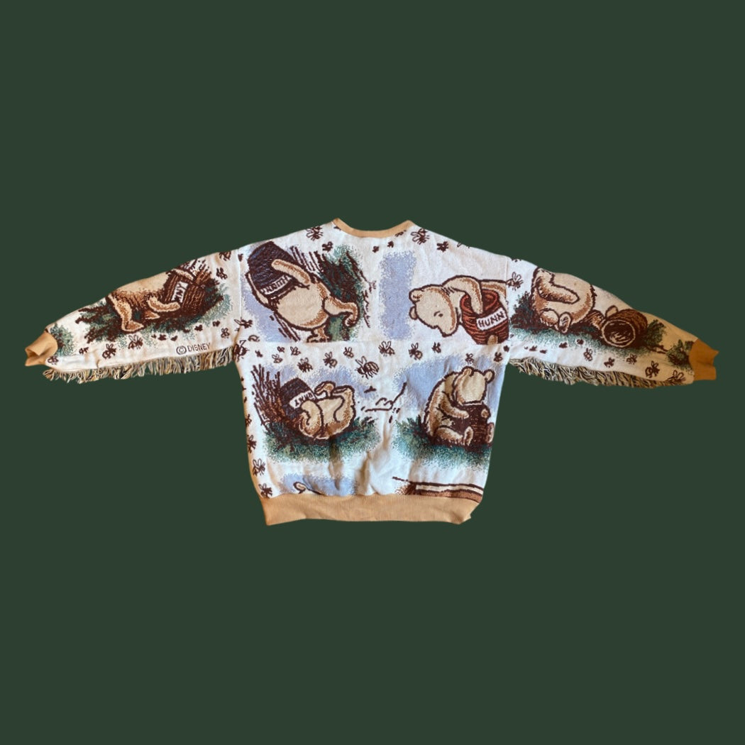 Winnie the Pooh Tapestry Sweatshirt (with fringe) SIZE LARGE