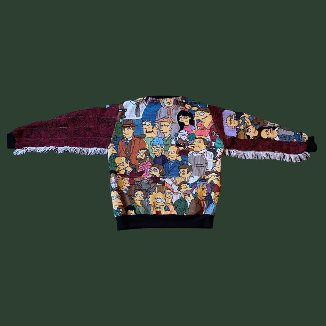 Simpsons Tapestry Sweatshirt (with fringe) SIZE LARGE