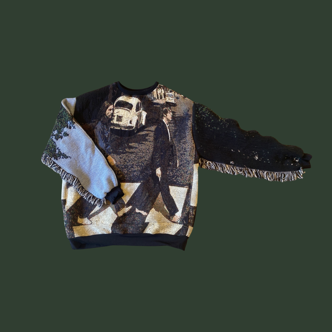 Beatles Tapestry Sweatshirt (with fringe) CUSTOM SIZING