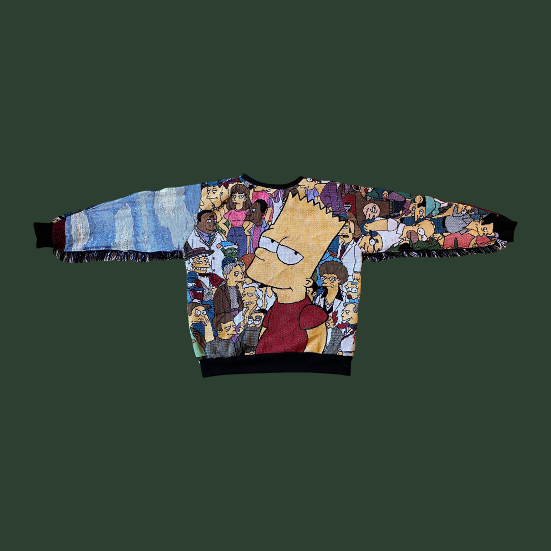 Simpsons Tapestry Sweatshirt (with fringe) SIZE LARGE