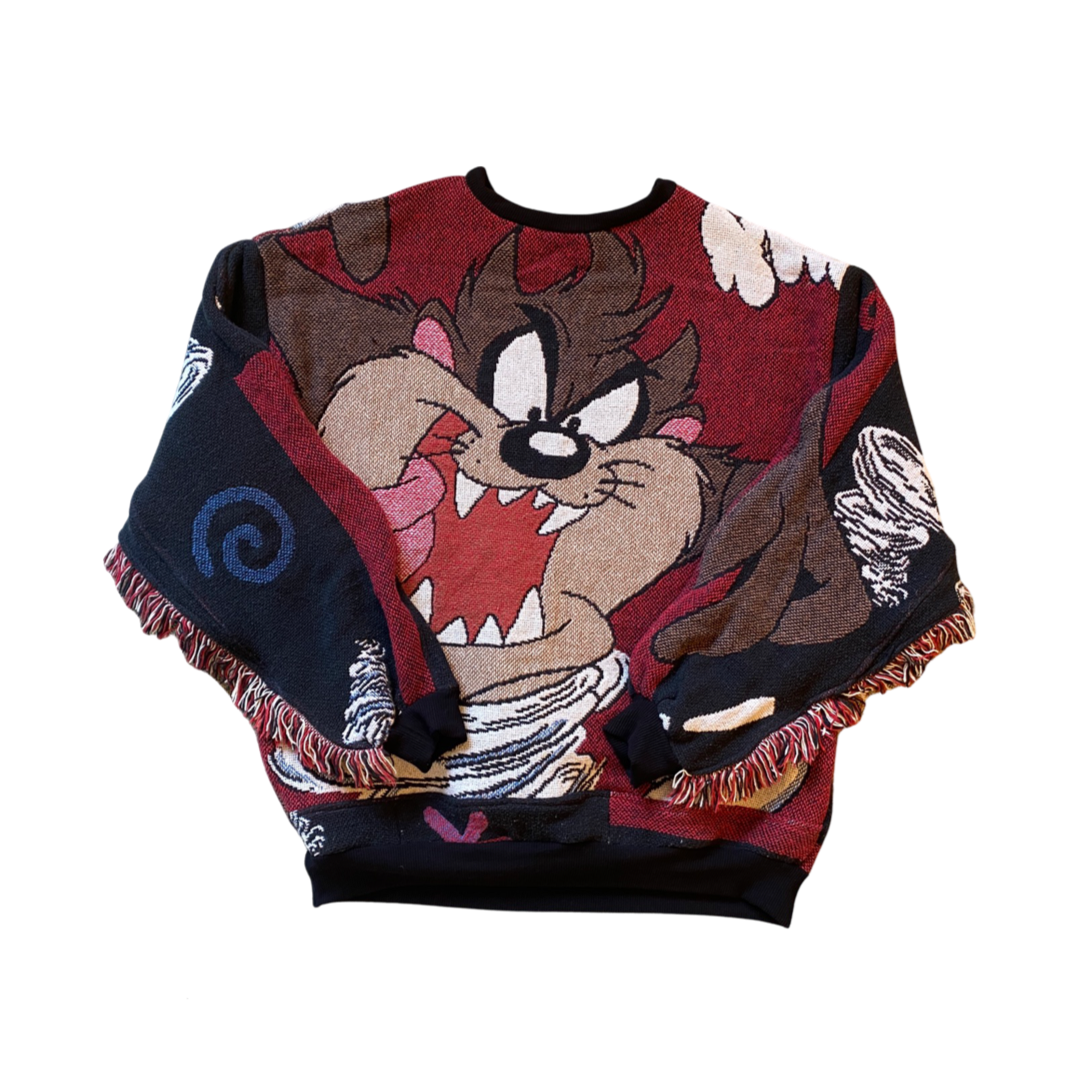 Taz Tapestry Sweatshirt SIZE L/XL (fringe)