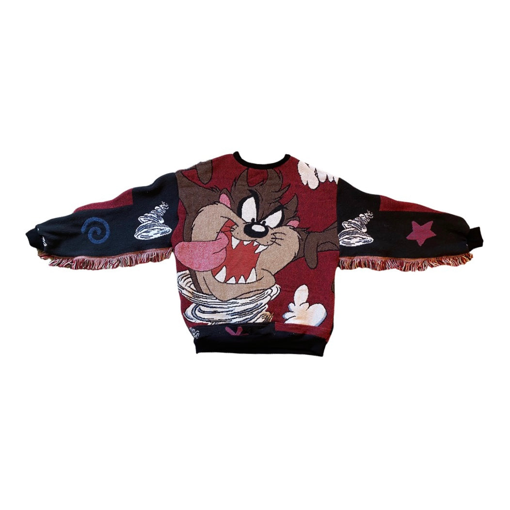 Taz Tapestry Sweatshirt SIZE L/XL (fringe)