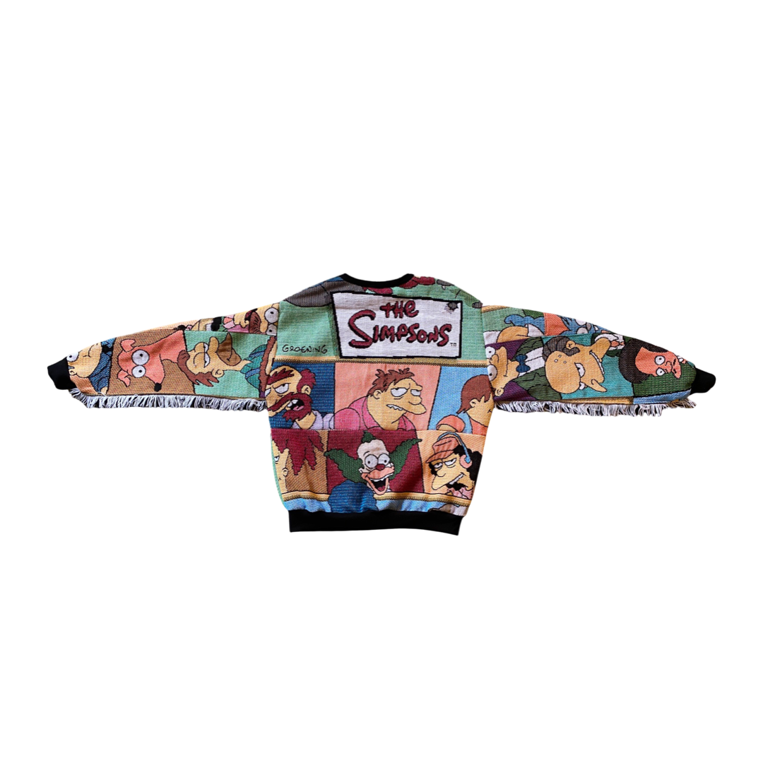 Simpsons Tapestry Sweatshirt SIZE M (fringe)