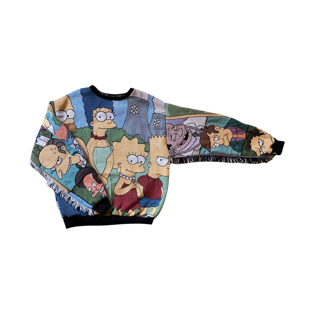 Simpsons Tapestry Sweatshirt SIZE M (fringe)