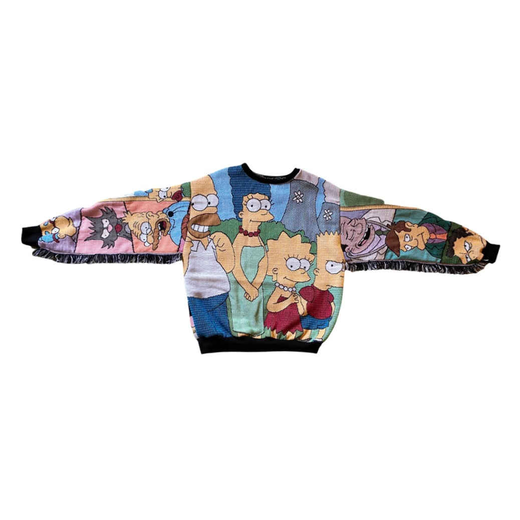 Simpsons Tapestry Sweatshirt SIZE M (fringe)
