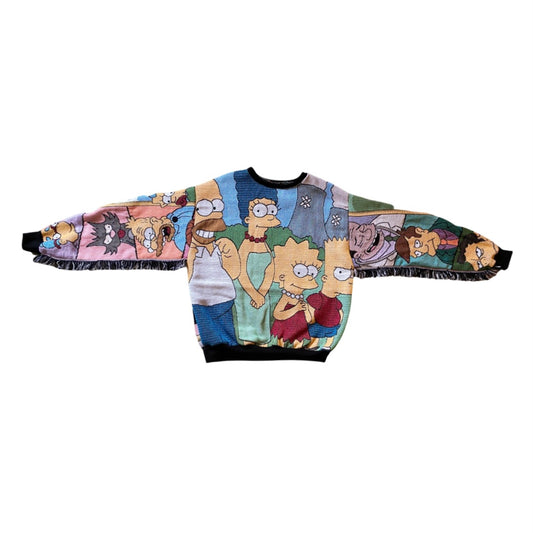 Simpsons Tapestry Sweatshirt SIZE M (fringe)