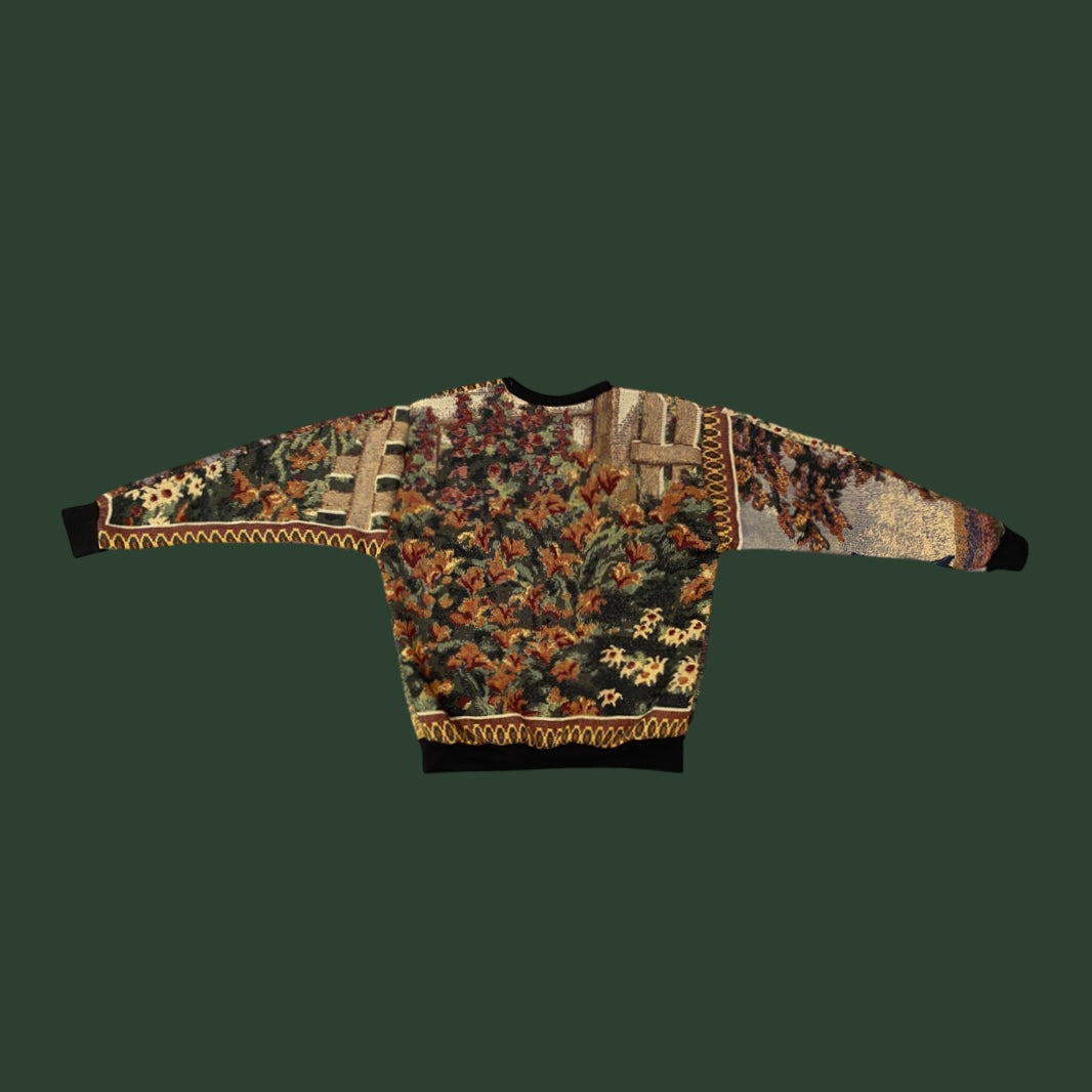 Bird House Tapestry Sweatshirt SIZE MEDIUM