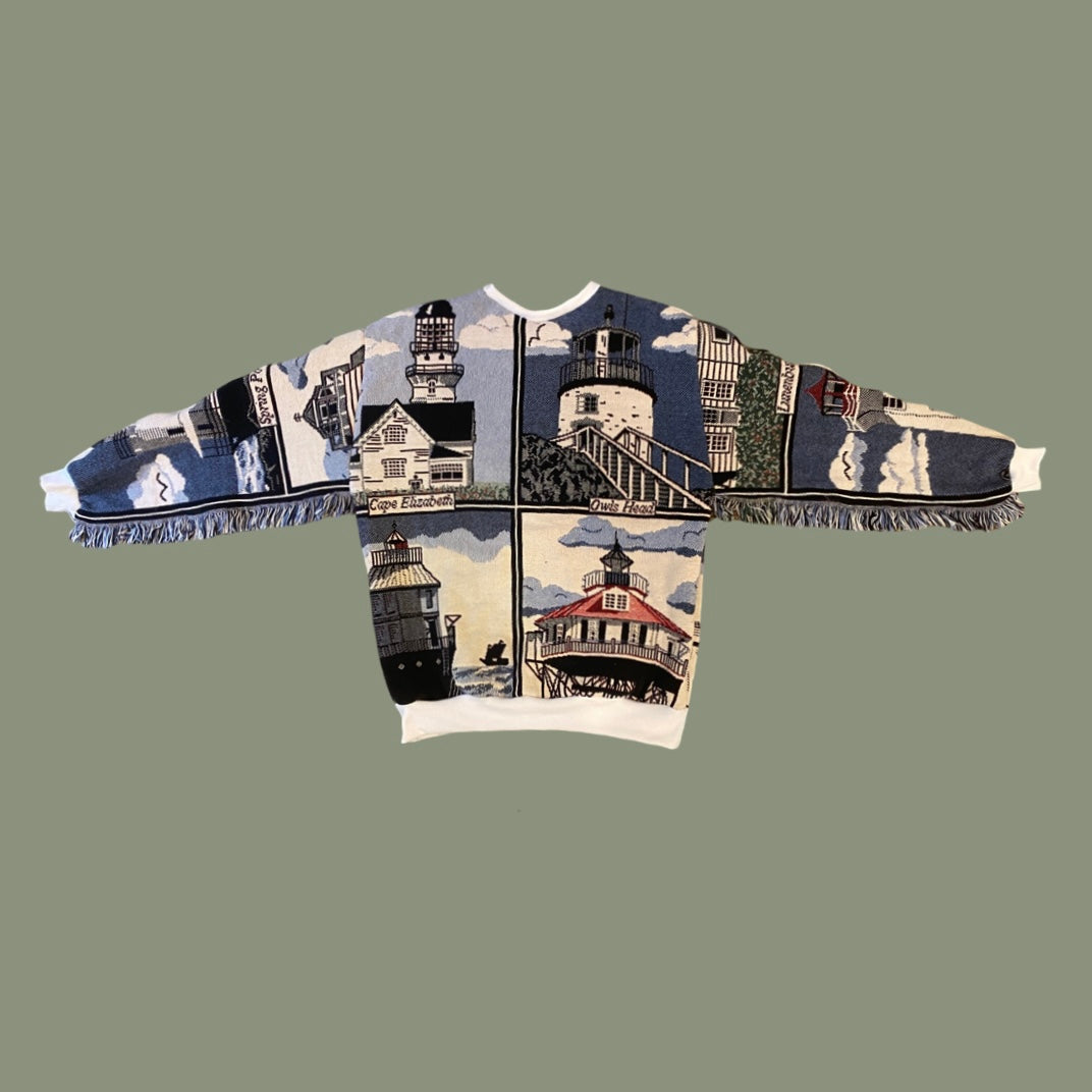 Lighthouse Tapestry Sweatshirt SIZE LARGE