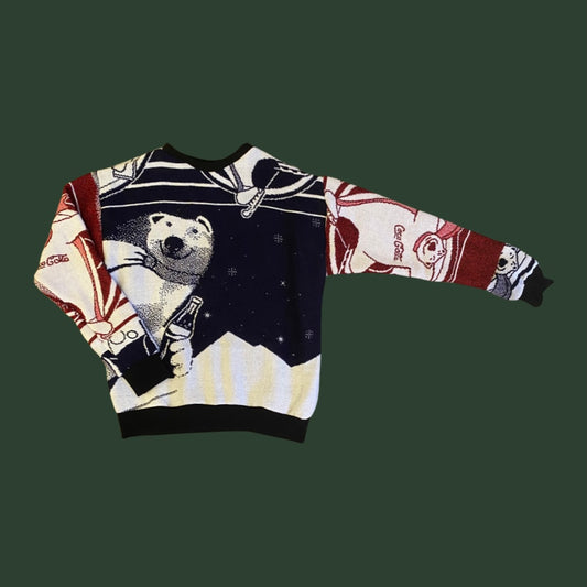 Coca-Cola Polar Bear Tapestry Sweatshirt SIZE M