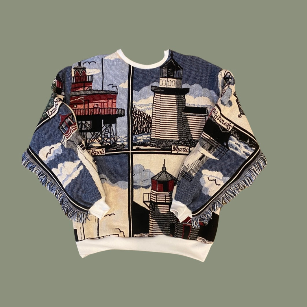 Lighthouse Tapestry Sweatshirt SIZE LARGE