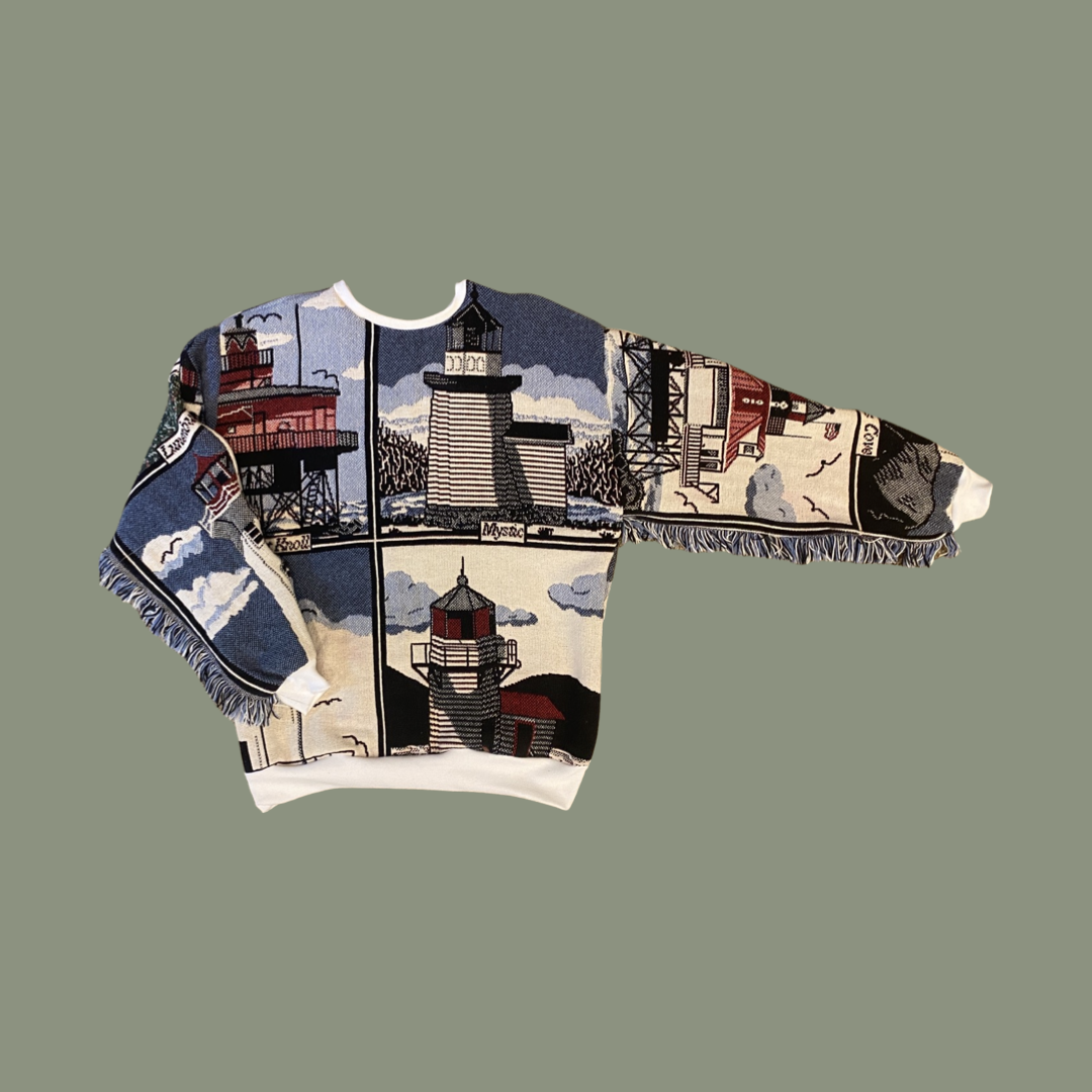 Lighthouse Tapestry Sweatshirt SIZE LARGE