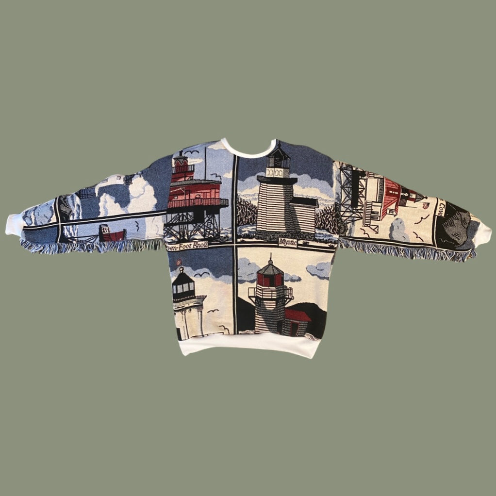 Lighthouse Tapestry Sweatshirt SIZE LARGE