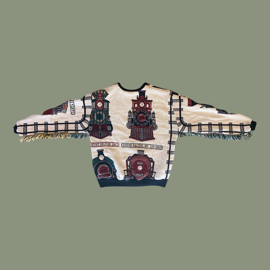 Train Tapestry Sweatshirt SIZE LARGE