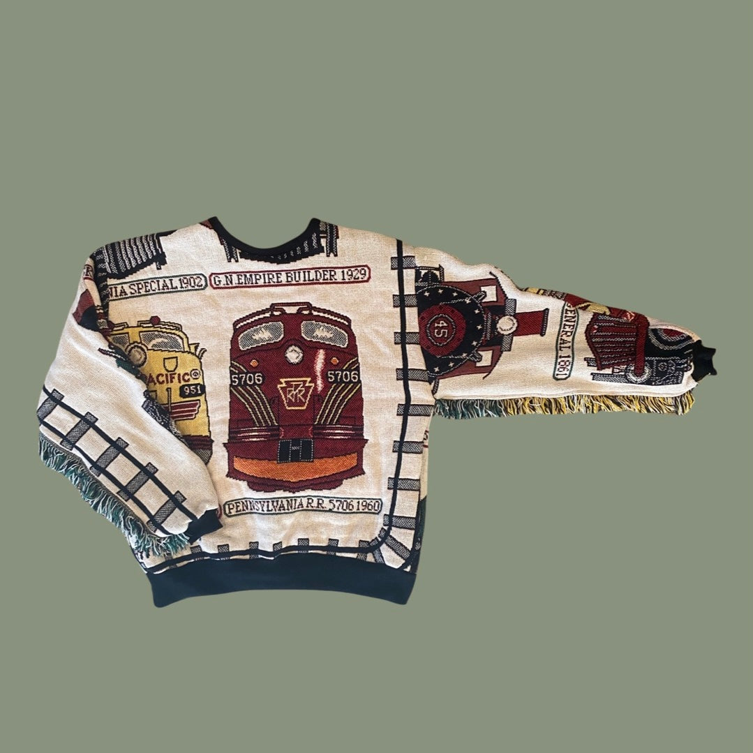 Train Tapestry Sweatshirt SIZE LARGE