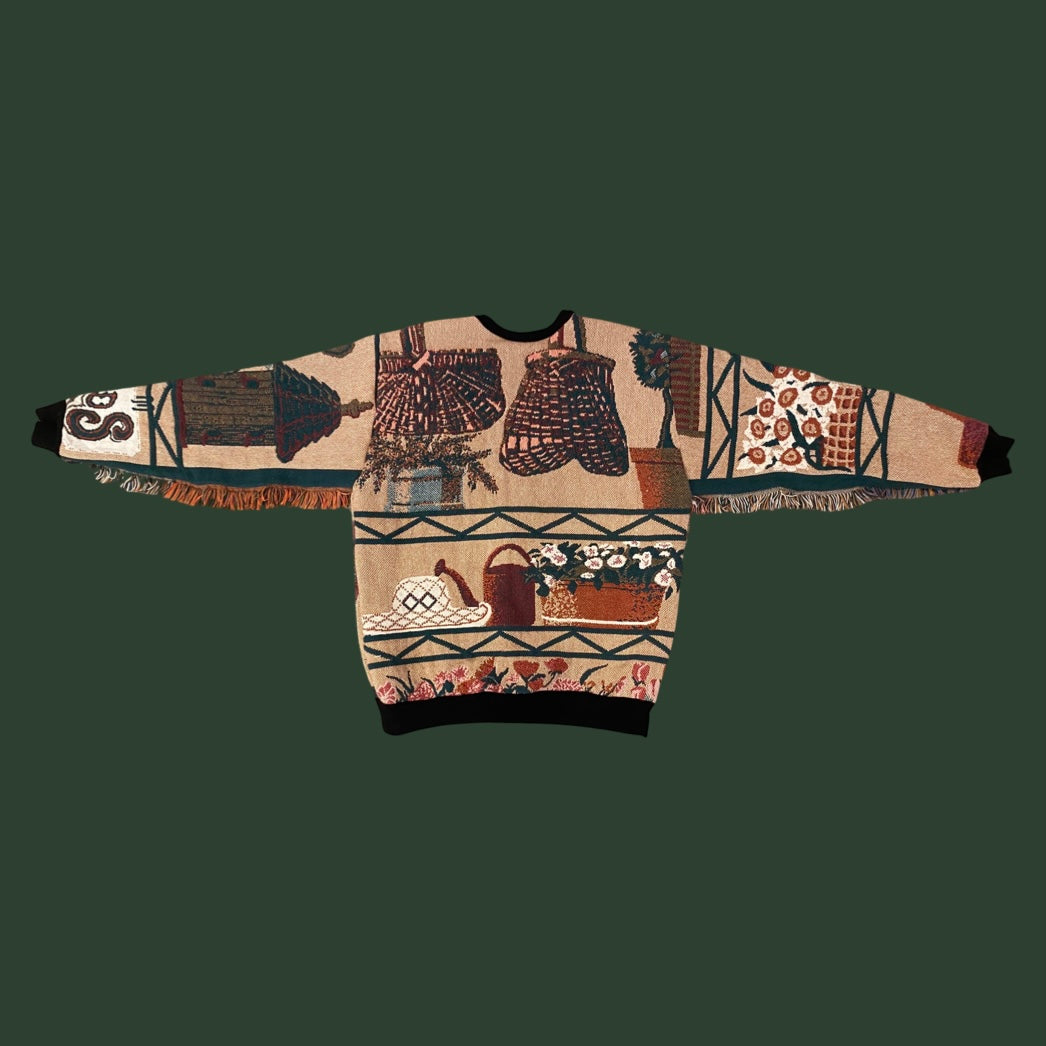 Green Thumb Tapestry Sweatshirt SIZE LARGE