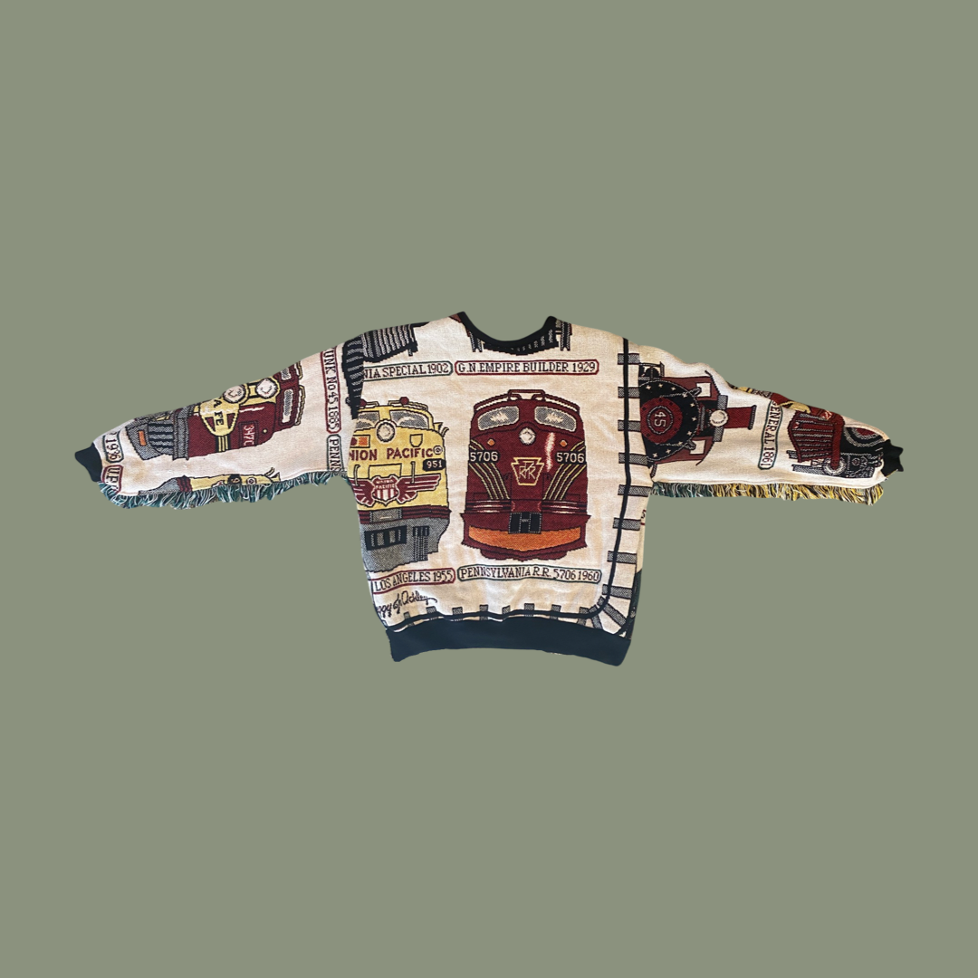 Train Tapestry Sweatshirt SIZE LARGE