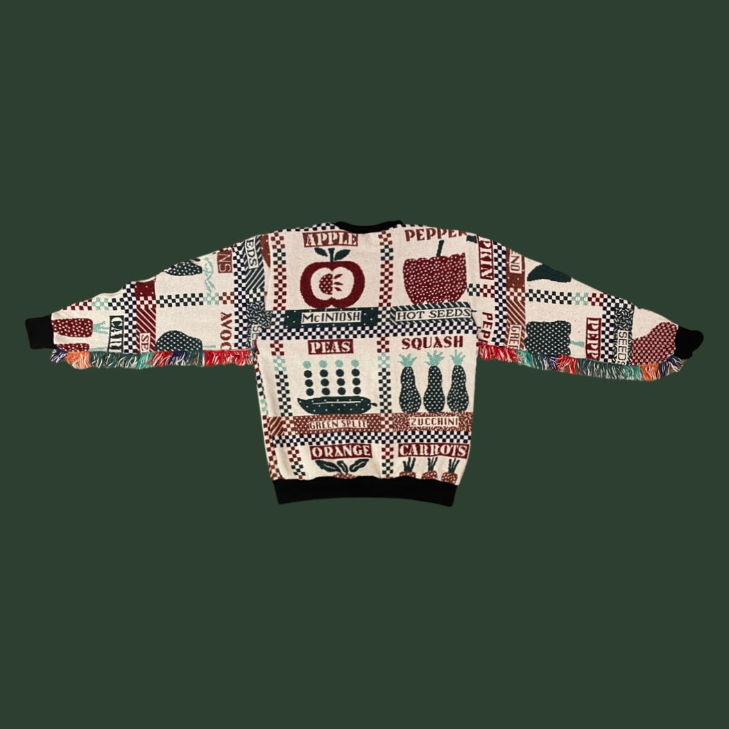 Vegetable Garden Tapestry Sweatshirt SIZE MEDIUM