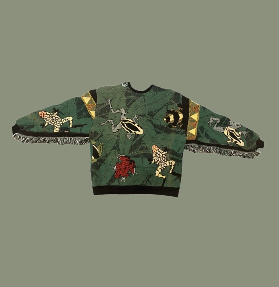 Frog Tapestry Sweatshirt SIZE LARGE