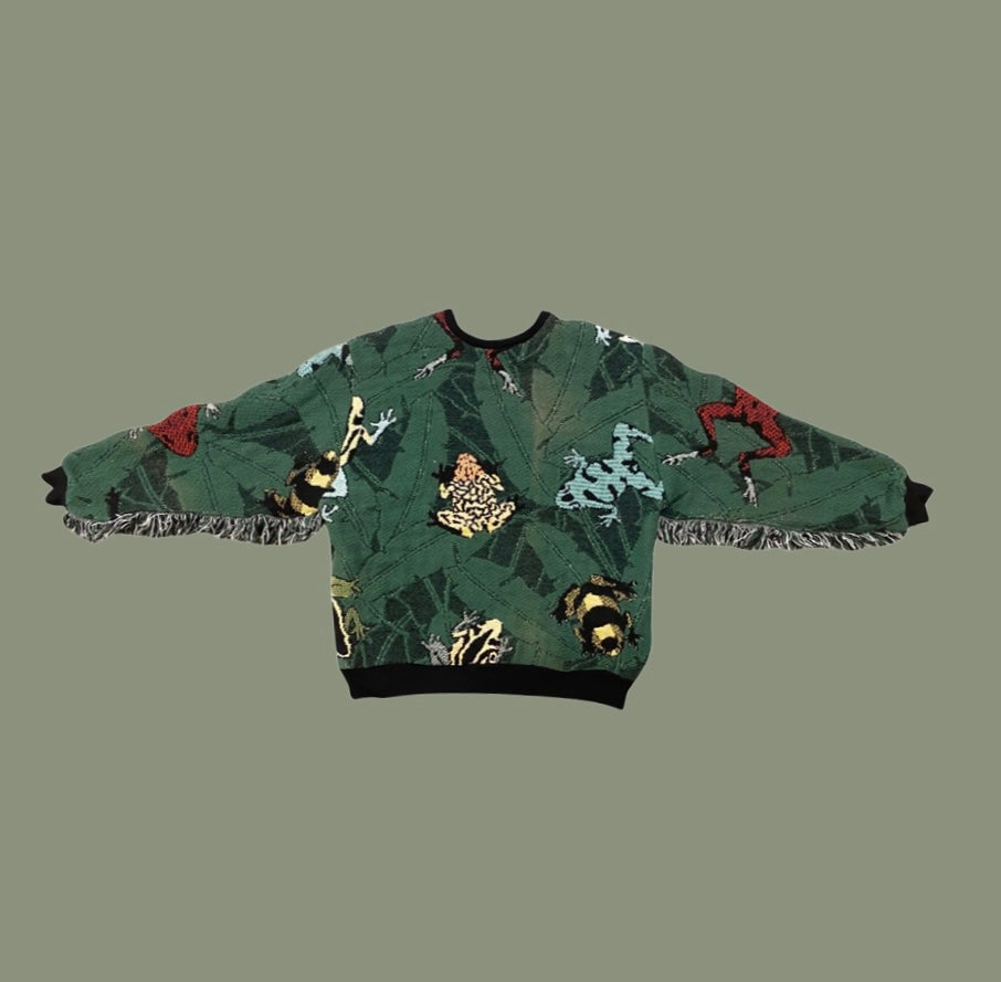 Frog Tapestry Sweatshirt SIZE LARGE